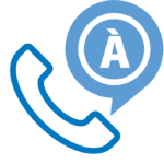 Blue phone Interpretation service icon