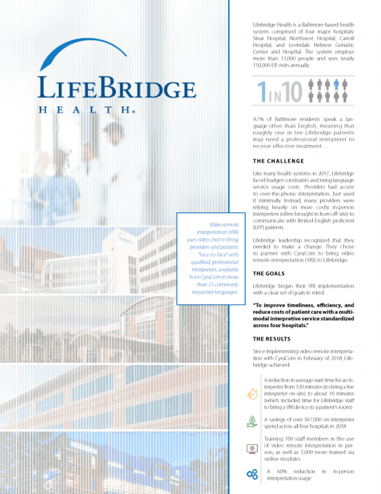 LifeBridge Health Case Study