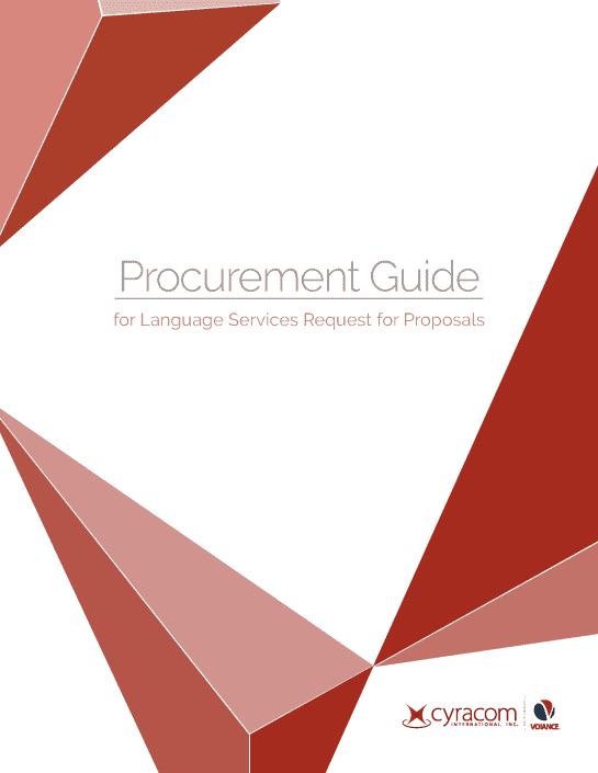 Language Services Request for Proposal Healthcare Procurement Guide RFP Guide (9-1-1)